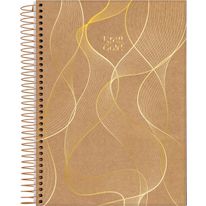 Caderneta Espiral Capa Dura Kraft Gold Sortido Jandaia 80 folhas