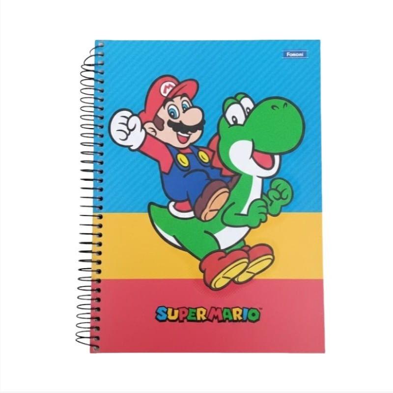 CadernoEspiralCapaduraMarioSortidoForoni10x1com160folhas-165335