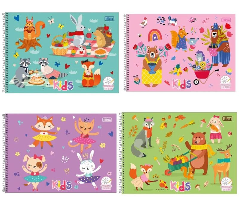 CadernoEspiralCapaDuraTilibraMeiaPautaSortido40folhas-165761