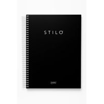 Caderno Espiral Capa Dura Stilo Preto Jandaia 160 folhas 10 Matérias