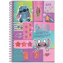 Caderno Espiral Capa Dura Stitch Sortido Foroni 1/4 com 80 folhas
