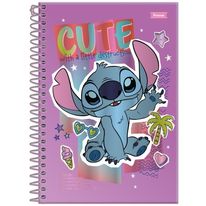 Caderno Espiral Capa dura Stitch Sortido Foroni 10x1 com 160 folhas