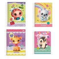 Caderno Espiral Capa Dura Sweet Sortido Jandaia 1x1 80 folhas