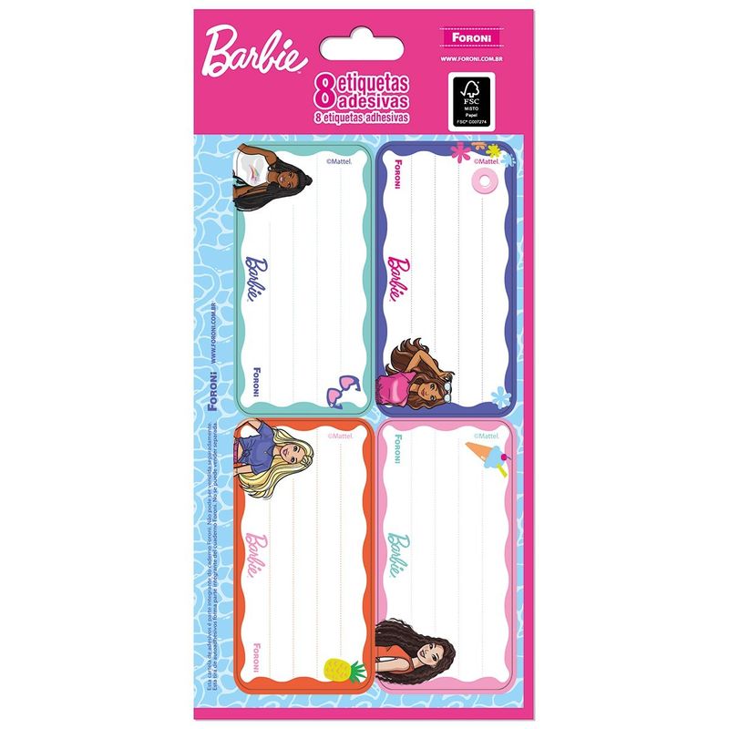 EtiquetaEscolarBarbieForonicom8Unidades-165300