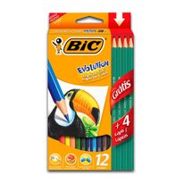Lápis de Cor Evolution Bic com 12 cores