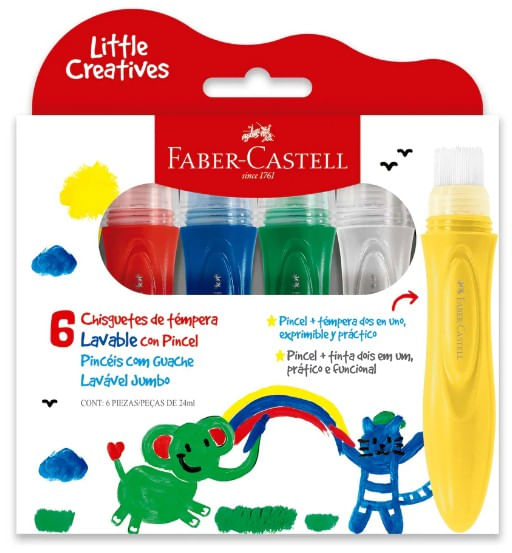 TintaGuacheCreativeFaberCastellcomPincelcom6unidades-153703