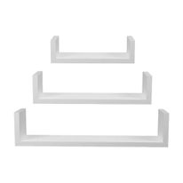 Kit Prateleira com Abas MDF Branco Prat-K 3 Peças