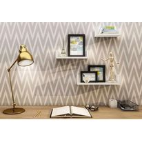 Kit Prateleira com Abas MDF Branco Prat-K 3 Peças