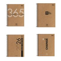 Planejador Espiral Anual Sortido Kraftw 80 folhas