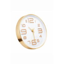 Relógio de Parede Redondo Lyor Branco e Dourado 25cm