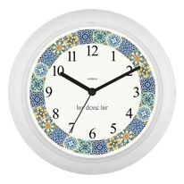 Relógio de Parede Redondo Quartz Ambiente Branco 25cm