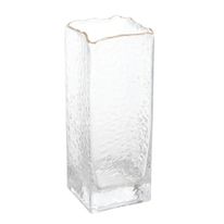 Vaso de Vidro Taj com Borda Dourada Wolff 10cm x 10cm x 25cm