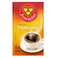Café Torrado e Moído Tradicional 3 Corações 250g