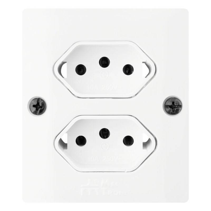 TomadaDupladeSobrepor2pinos+Terra10AMec-TronicMillenium-31761