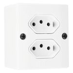 TomadaDupladeSobrepor2pinos+Terra10AMec-TronicMillenium-31762