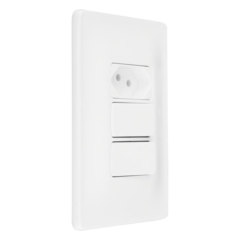 Interruptor1TeclaSimples+1TeclaParalela+1Tomada2pinos+TerraPial-33684