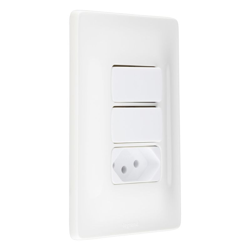 Interruptor2TeclasParalelas+1Tomada2pinos+TerraPialZeffia-33708