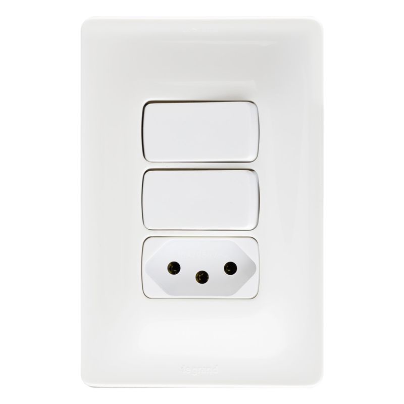 Interruptor2TeclasParalelas+1Tomada2pinos+TerraPialZeffia-33707