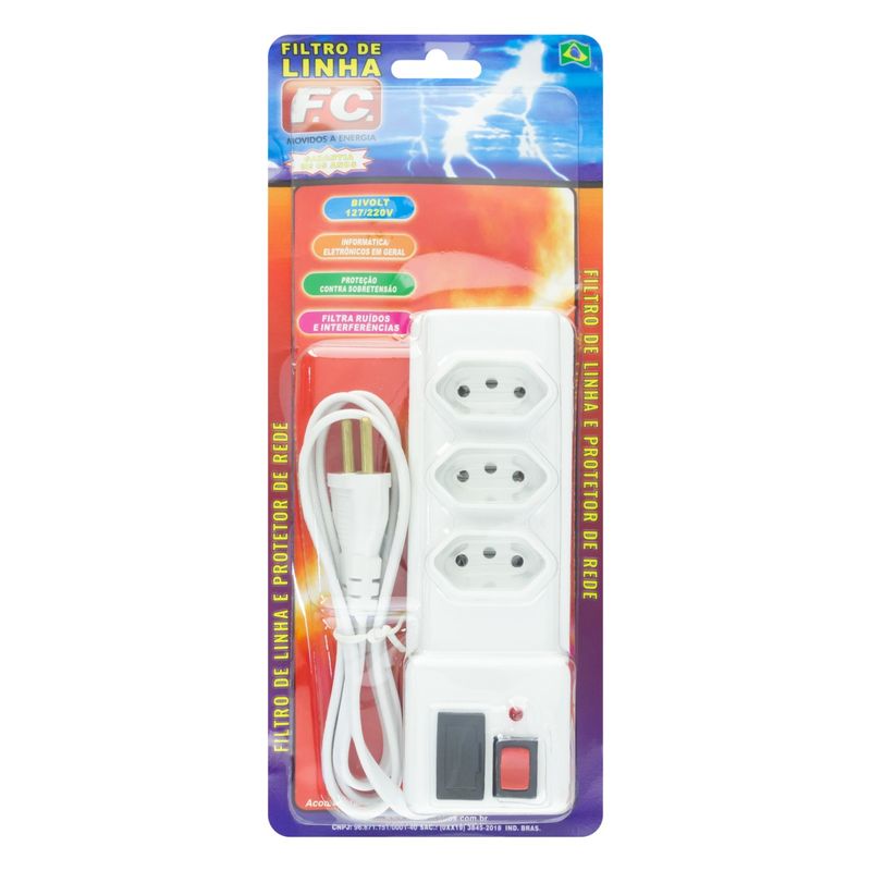 FiltrodeLinhaBranco3Tomadas3PinosFC12m10A-37240