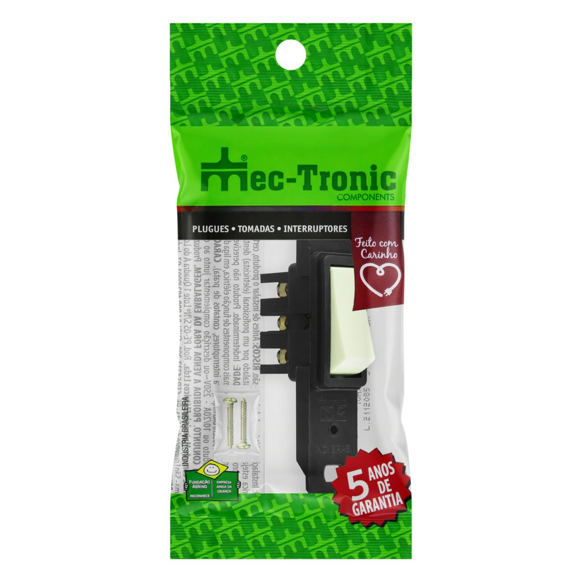 Interruptor1TeclaParalelaPretaMec-TronicsemPlaca-37708