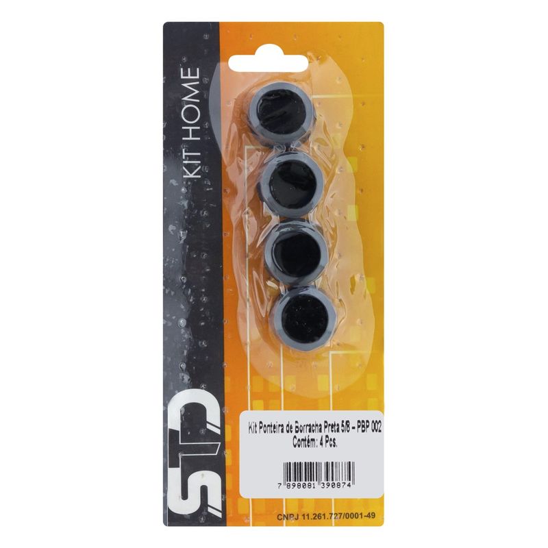 KitPedeCadeiraRedondodeBorrachaPretaStd5/8``4unidades-38175