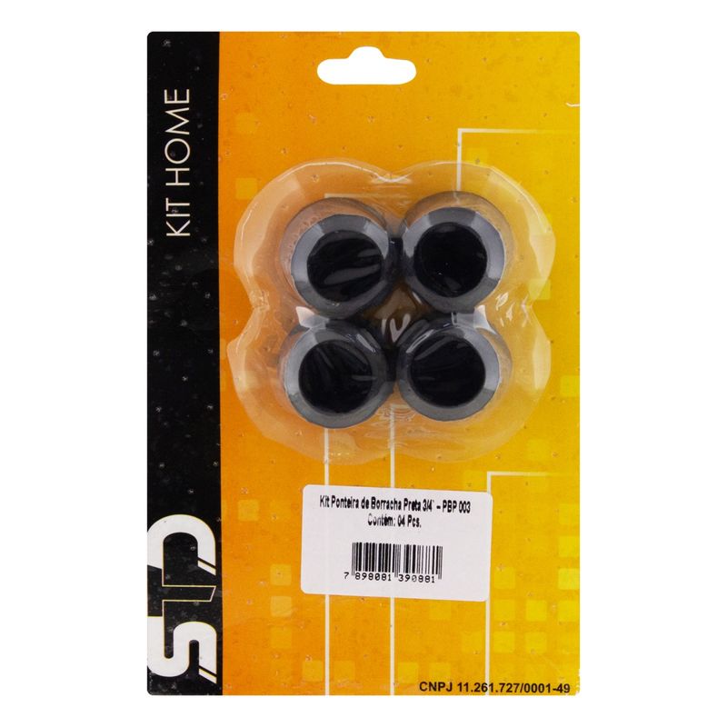 KitPedeCadeiraRedondodeBorrachaPretaStd3/4``4unidades-38181