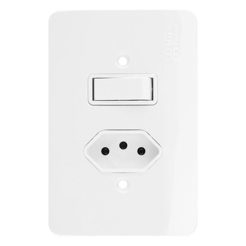 Interruptor1TeclaSimples+1Tomada2pinos+Terra10AMec-TronicMillenium-38930