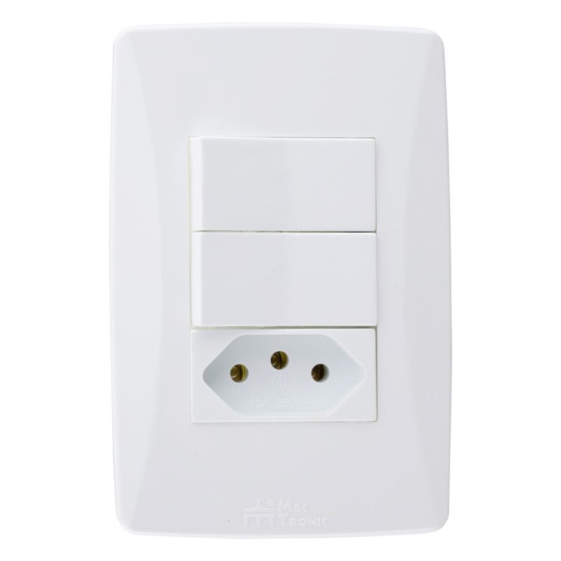 Interruptor2TeclaSimples+1Tomada2pinos+TerraMec-TronicPetra-38942