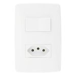 Interruptor1TeclaParalela+1Tomada2pinos+Terra10AMec-TronicPetra-38948