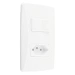Interruptor1TeclaParalela+1Tomada2pinos+Terra10AMec-TronicPetra-38949