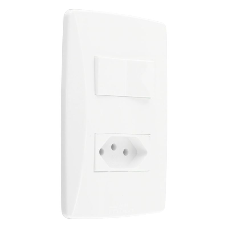 Interruptor1TeclaParalela+1Tomada2pinos+Terra10AMec-TronicPetra-38949