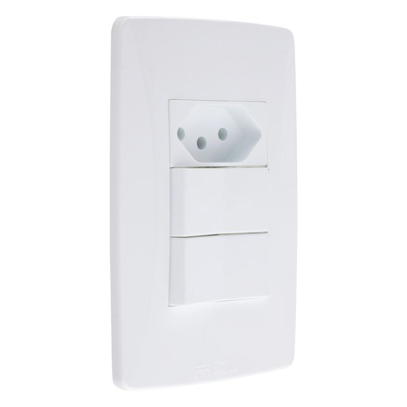 Interruptor2TeclasParalelas+1Tomada2pinos+TerraMec-TronicPetra-38961