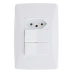 Interruptor2TeclasParalelas+1Tomada2pinos+TerraMec-TronicPetra-38960