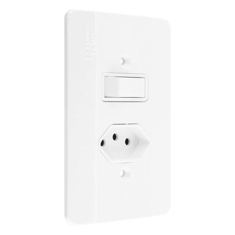 Interruptor1TeclaParalela+1Tomada2pinos+TerraMec-TronicMillenium-38973