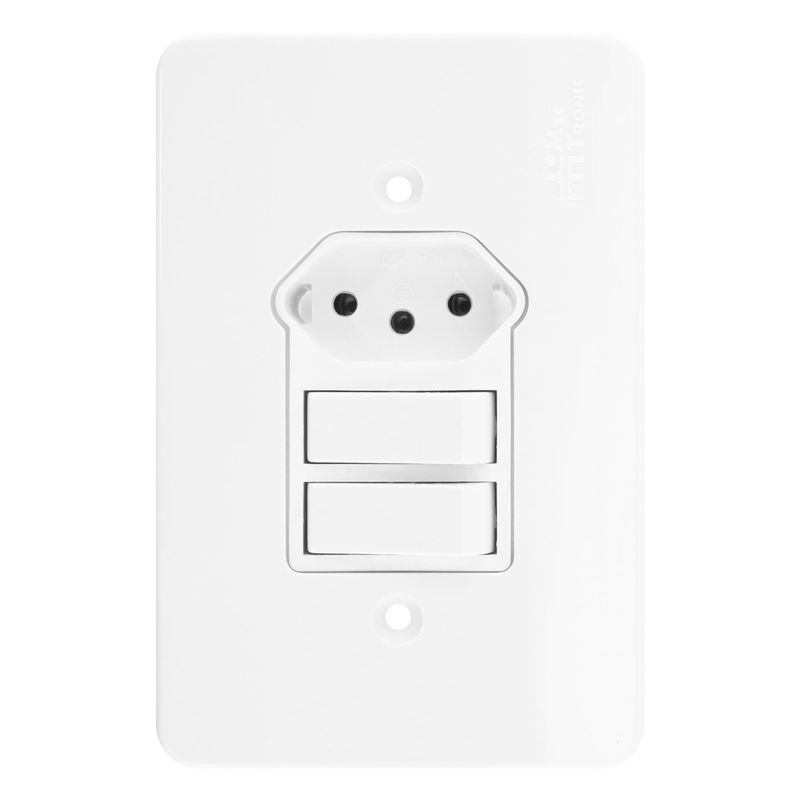 Interruptor1TeclaSimples+1TeclaParalela+1Tomada2pinos+TerraMec-TronicMillenium-39000