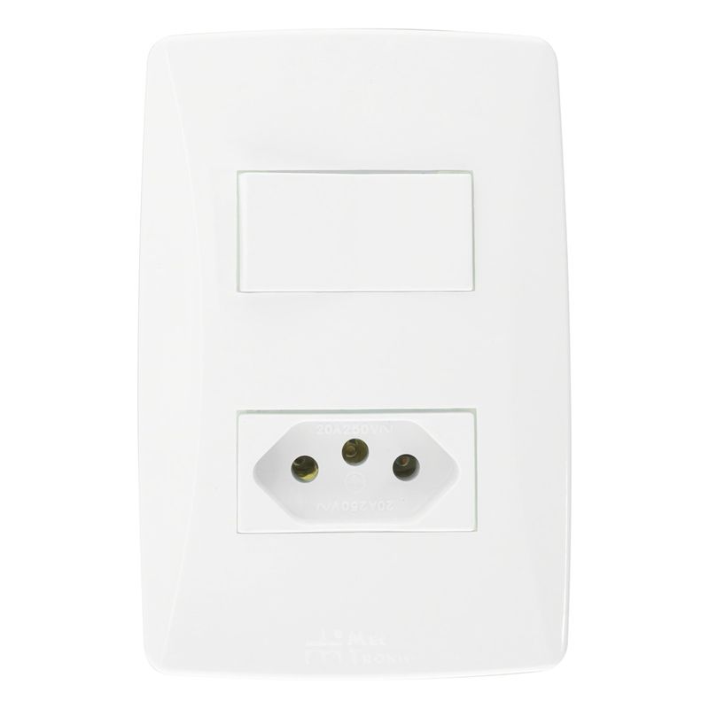 Interruptor1TeclaParalela+1Tomada2pinos+Terra20AMec-TronicPetra-39116