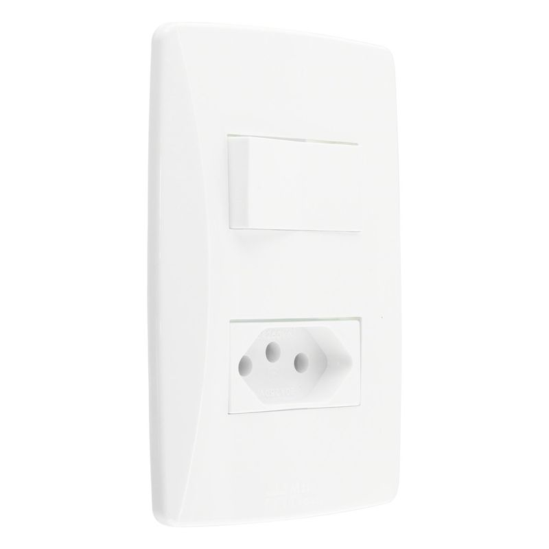 Interruptor1TeclaParalela+1Tomada2pinos+Terra20AMec-TronicPetra-39117