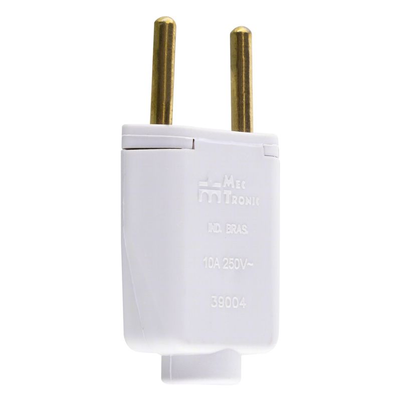 PlugueRetangularCinzaMec-Tronic2pinos10A-45014