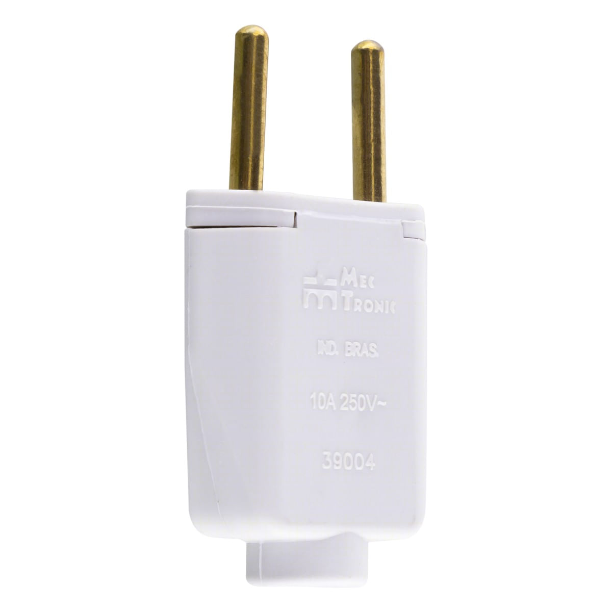 PlugueRetangularCinzaMec-Tronic2pinos10A-45014