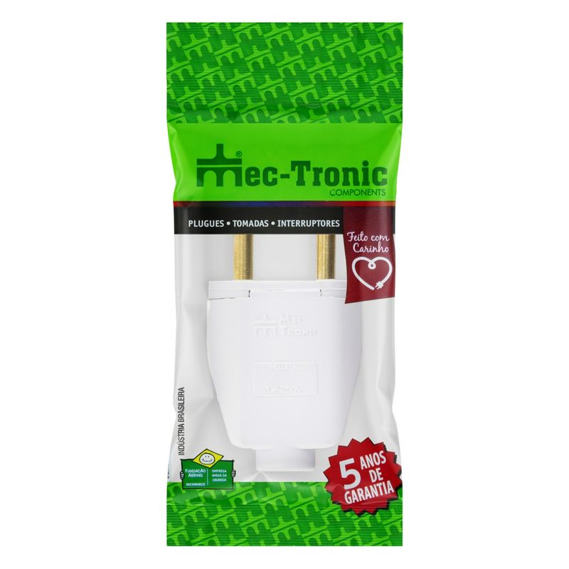 PlugueRetangularCinzaMec-Tronic2pinos20A-45021