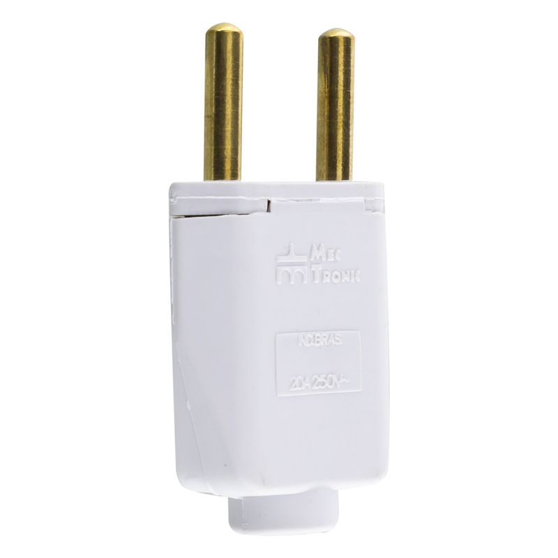 PlugueRetangularCinzaMec-Tronic2pinos20A-45026