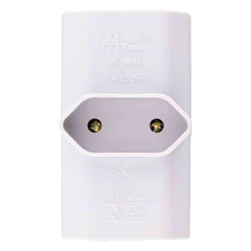 Plugue3SaidasCinzaMec-Tronic2pinos10A-45074