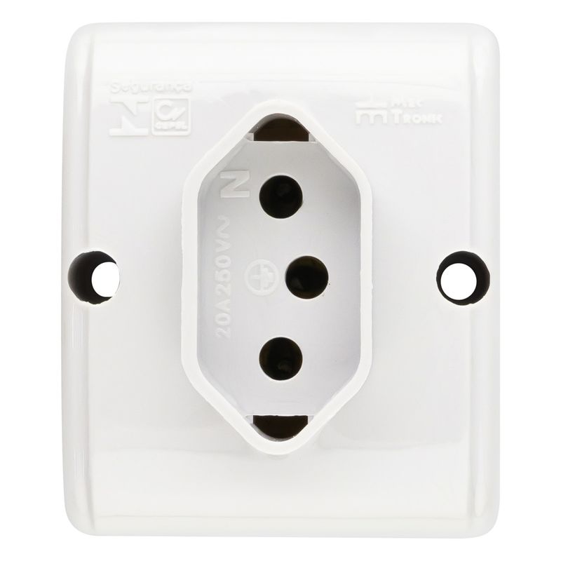 TomadadeSobrepor2Pinos+TerraMec-TronicCinza20A-52195