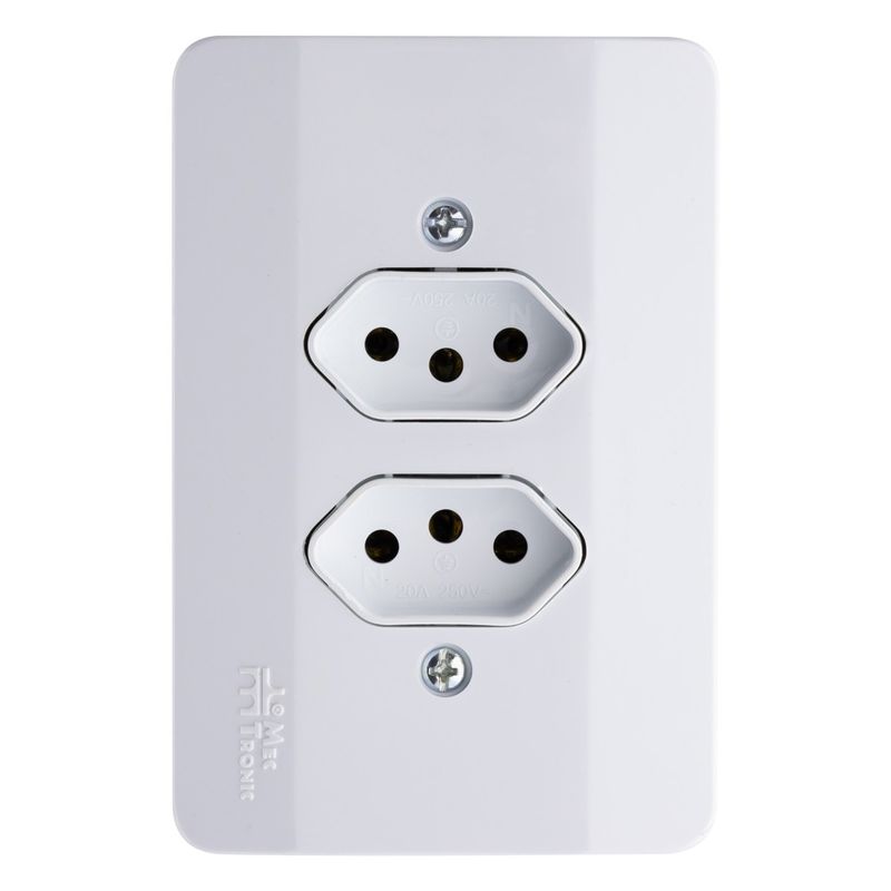 TomadaDupla2pinos+Terra20AMec-TronicMillenium-52276