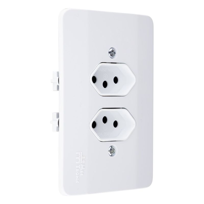 TomadaDupla2pinos+Terra20AMec-TronicMillenium-52277