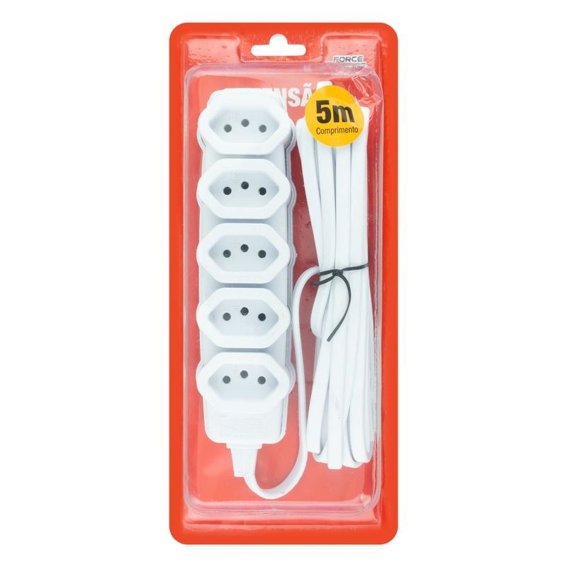 ExtensaoTripolar5TomadasBrancaForceLine5m10A-53845