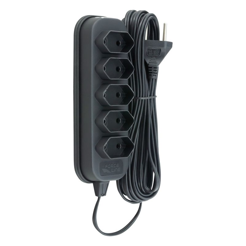 ExtensaoBipolar5TomadasPretaForceLine5m10A-53846