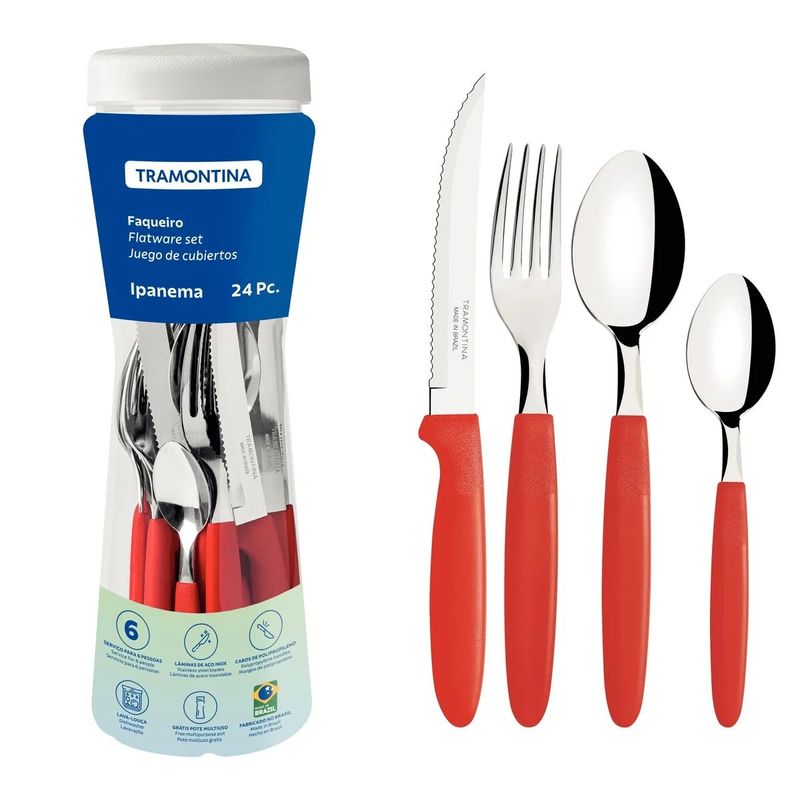 FaqueiroemInoxCaboVermelhoTramontinaIpanema24pecas-141638