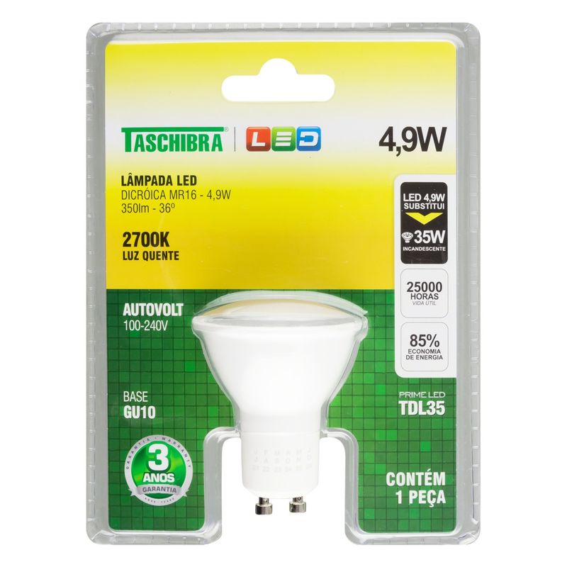LampadaLedDicroicaGU10Taschibra2700K49W-61965