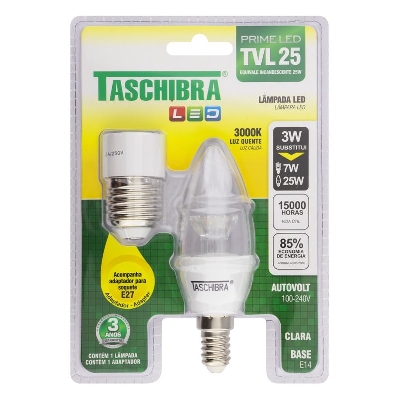 LampadaLedVelaTaschibra3000K3W-62032